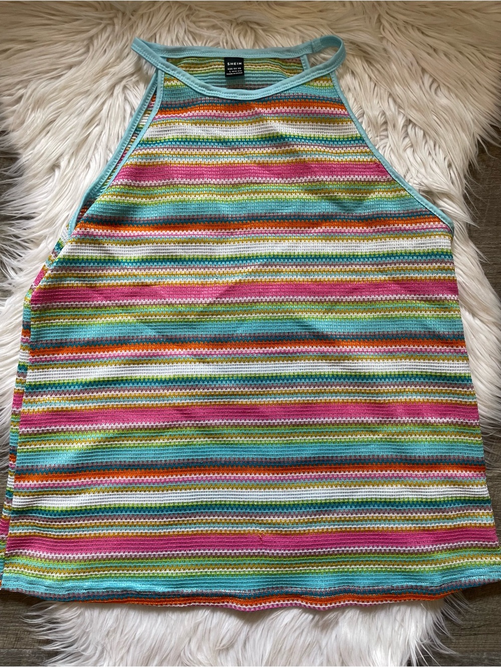 SHEIN Multicolor Striped Halter Tank Top